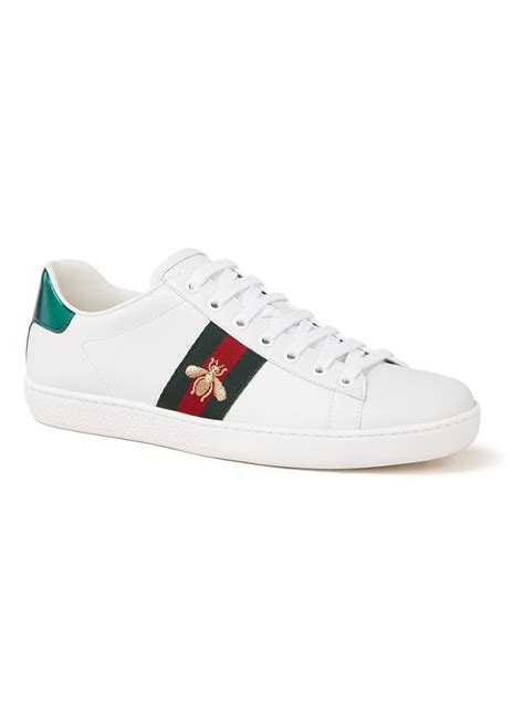 gucci ace sneakers bijenkorf|Gucci New Ace sneaker van leer • Gebroken wit .